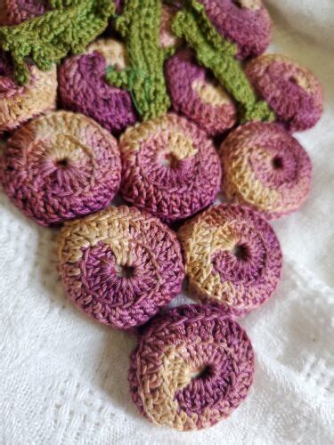 Vintage Crochet Bottle Cap Trivet ~ Hot Pad Grape Cluster Pair