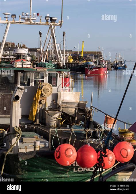 Leigh On Sea Essex Uk February 16 2018 Fishing Trawlers Moored On