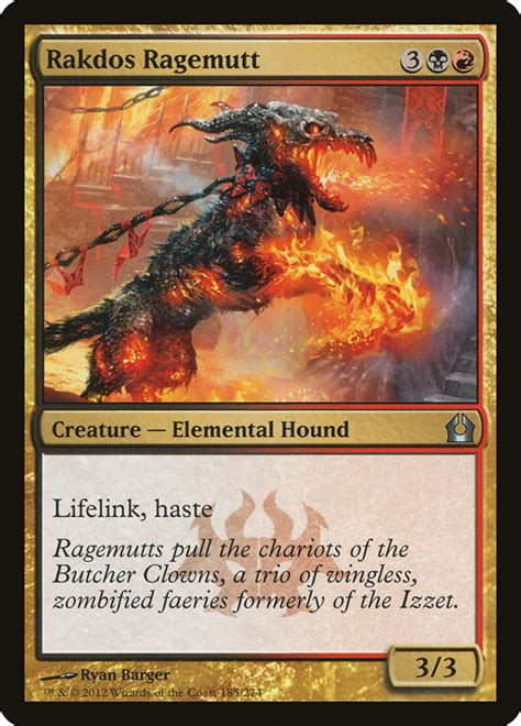 Magic the gathering, magic cards, singles, decks, card lists, deck ideas, wizard of the coast, all of the cards you need customers who purchased return to ravnica: Rakdos Ragemutt (Magic card)