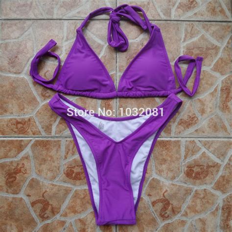 2021 High Cut Trikini Thong Micro Mini Brazilian Bikini Set High Waist Swimsuit Swimwear Bathing