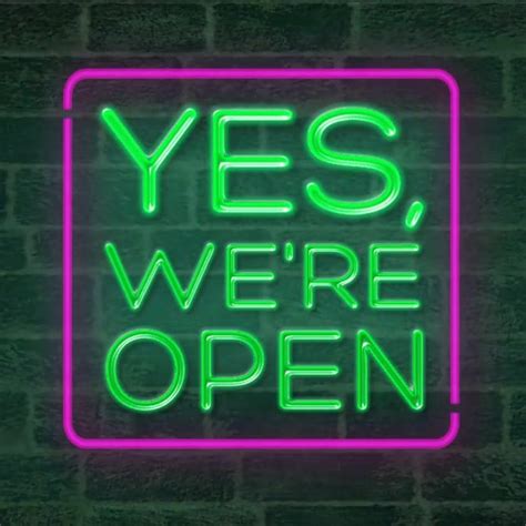 Yes Were Open Neon Sign Animation Video Open For Business Sign Neon