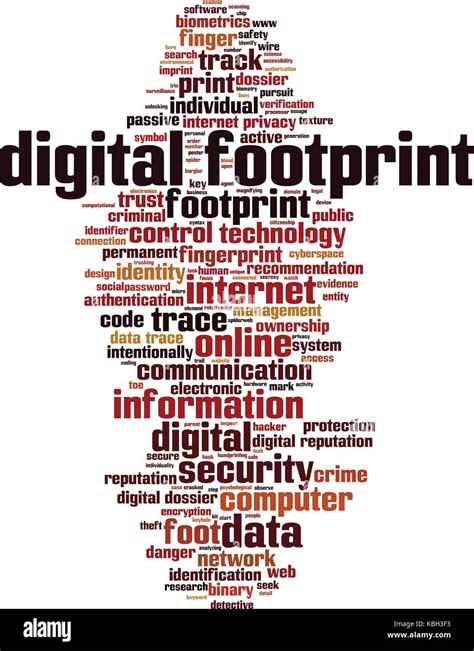 Digital Footprint Word Cloud Concept Vector Illustration Stock Vector