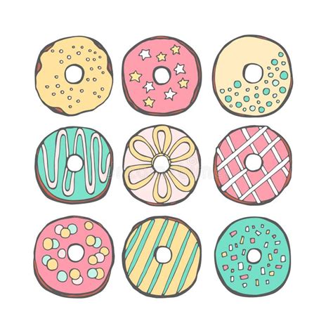Vector Donuts Cute Stock Vector Illustration Of Cartoon 71508079