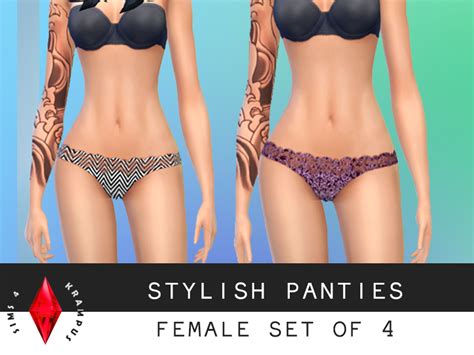 The Sims Resource Female Set Of 4 Panties
