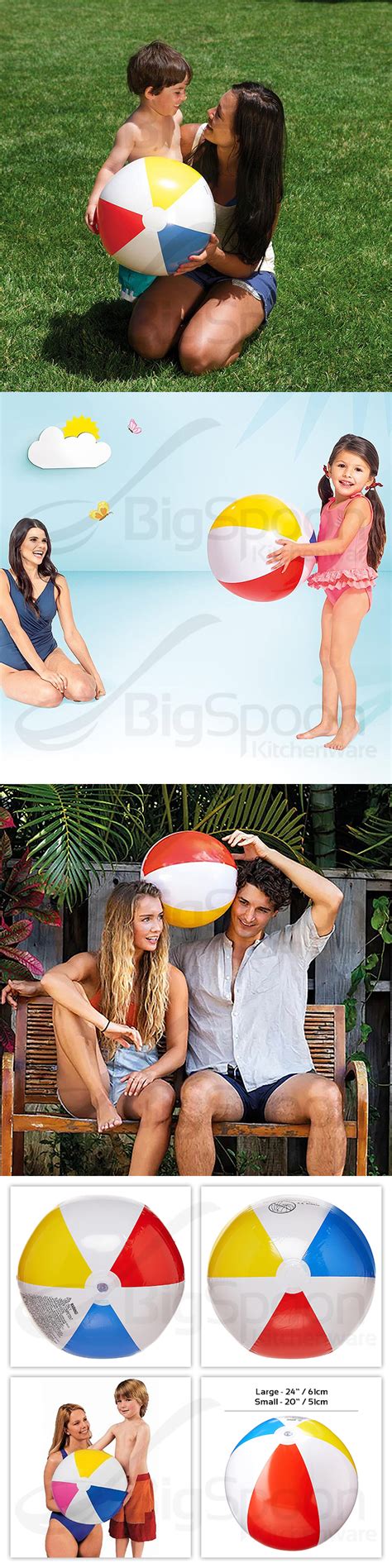 Intex 59020 59030 Glossy Panel Inflatable Beach Ball 2024 Inch