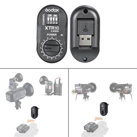 godox xtr 16 2 4g wireless x รีโมทคอนโทรลระบบตัวรับสัญญาณแฟลชสำหรับ x1c x1n xt 16 transmitter