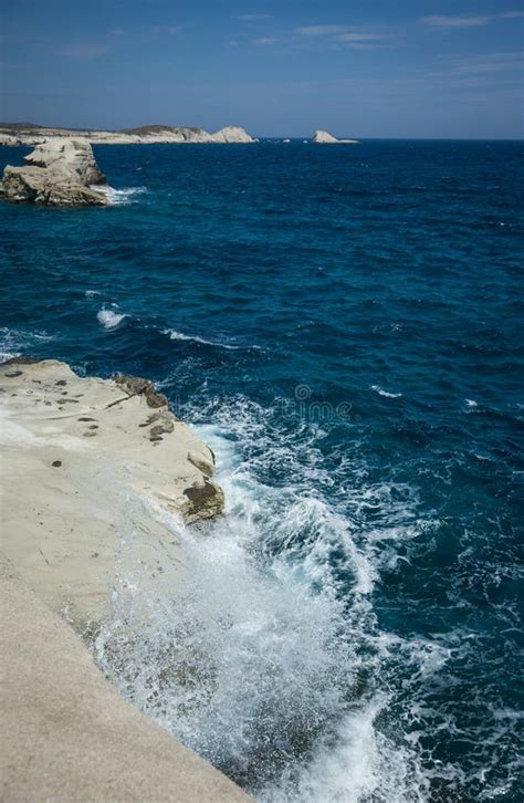 Moonscape Beach Sarakiniko Milos Greece Stock Photo Image Of Europe