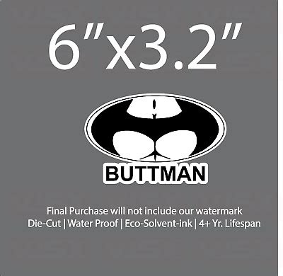 Buttman Batman Ass Bumper Sticker Vinyl Decal Funny Usa Titties Comic