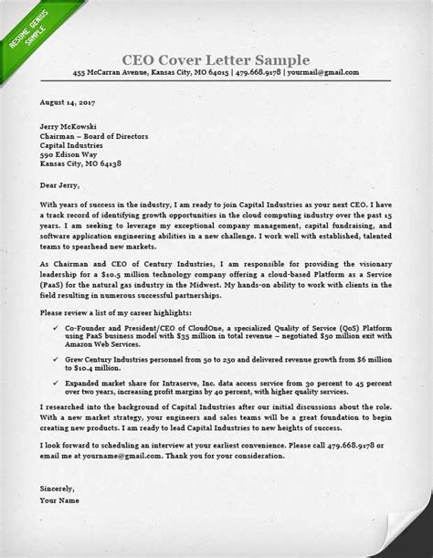 Ceo Resume Cover Letter Examples Resume Example Gallery Hot Sex Picture
