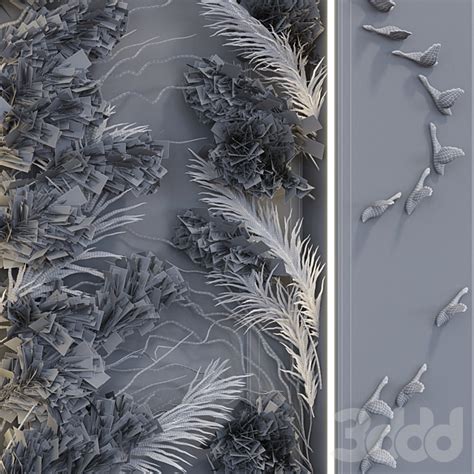 Decorative Panelbirds Gold 3 Другие предметы интерьера 3d Модель