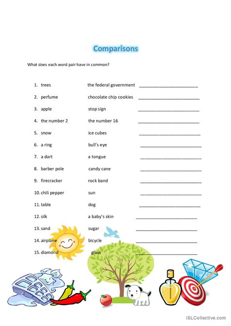 Comparisons Discussion Starters Spe English Esl Worksheets Pdf And Doc