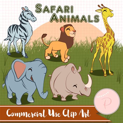 Safari Animals Clipart Africa Clipart Jungle Animals Magical Printable
