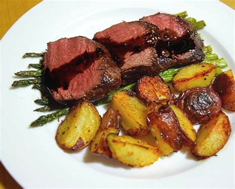 Roasted Venison Loin With A Balsamic Reduction Pan Sauce And A Heaping