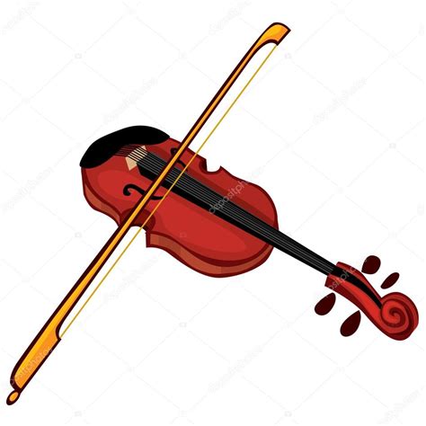 Vector Isolated Illustrations Of Cartoon Musical Instrument Violin