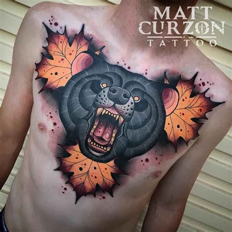 Tattoo Artist Matt Curzon Inkppl Traditional Bear Tattoo