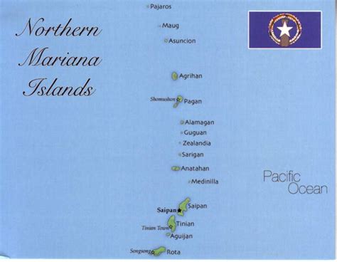 Map Of Northern Mariana Islands United States 100 Postcard