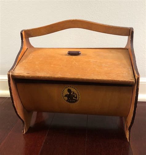 1930s Toy Kraft Sewing Box Vintage Wooden Storage Chest Etsy