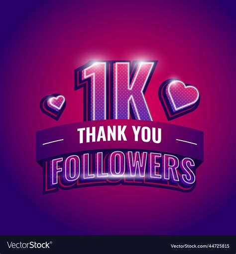 Thank You For 1k Followers Royalty Free Vector Image