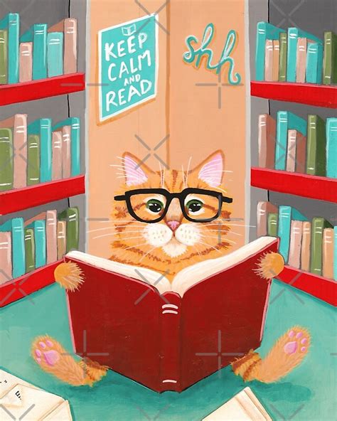 The Library Cat By Ryan Conners Redbubble