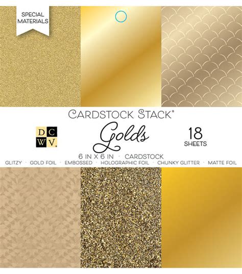 Dcwv 18 Sheet 6 X 6 Gold Cardstock Pack Joann