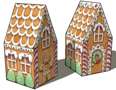 Christmas Simple Gingerbread House Free Papercraft Download