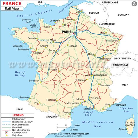 France Rail Map Rail Map Of France