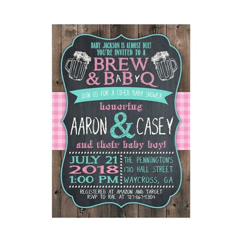 Brew & BaByQ BBQ Baby Shower Invitation Beer and Babies | Etsy