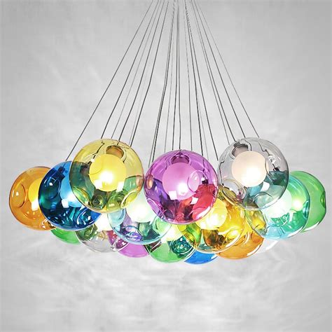 Creative Modern Colored Glass Ball Bubble Double Cover Glass Pendant