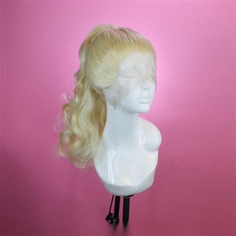 Platinum Blonde High Ponytail Wig Ebay