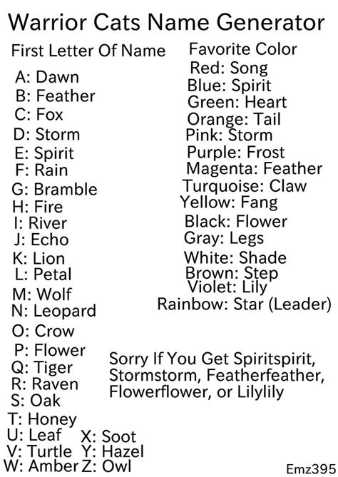 We did not find results for: Pin by Emz395 on Warrior Cats | Warrior cats name ...
