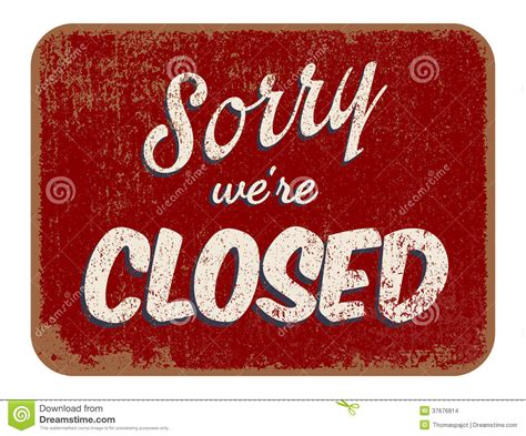Sorry Were Closed Stock Images Image 37676814
