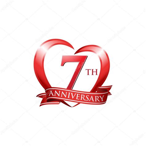 7th Anniversary Logo Red Heart Stock Vector By ©ariefpro 86351182