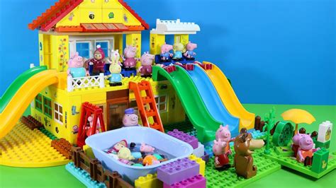 Peppa pig 1 with end of slim edges to cut and do not apply the mass. Peppa Pig House Building Playset With Swimming Pool And ...