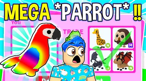 I Traded My Mega Neon Parrot In Adopt Me Roblox Adopt Me Trading