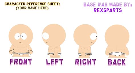 South Park Character Reference Sheet Base By Hypeskyofficial On Deviantart