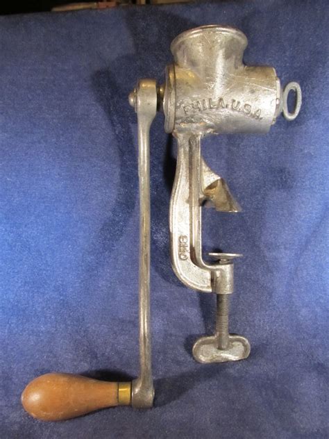 Vintage hand crank meat grinder number 80 made in england, cast iron meat grinder with 4 attachments. Antique Hand-Crank Meat Grinder - No. 101 - Enterprise Mfg ...