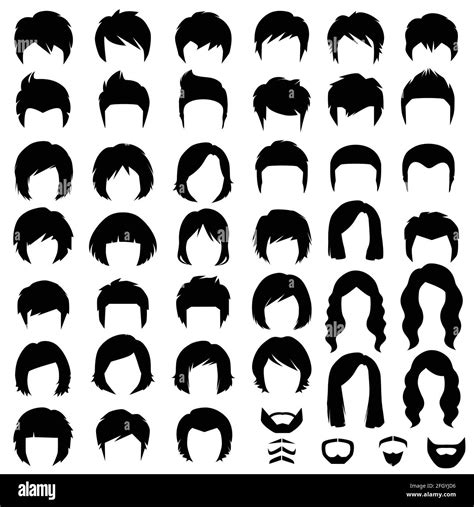 Woman And Man Hair Vector Hairstyle Silhouette Stock Vector Image