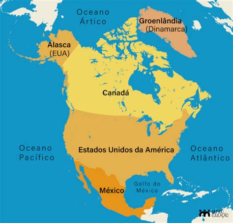 América Do Norte Países Mapa História Mundo Educação 2023