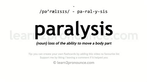 Pronunciation Of Paralysis Definition Of Paralysis Youtube