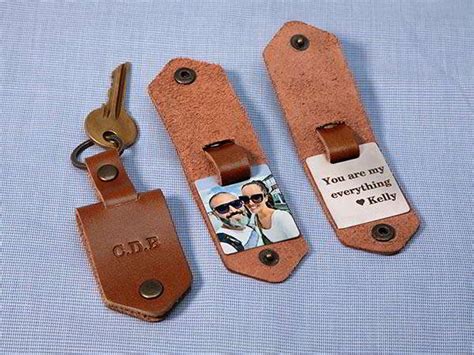 Handmade Personalized Leather Keychain With Photo Gadgetsin