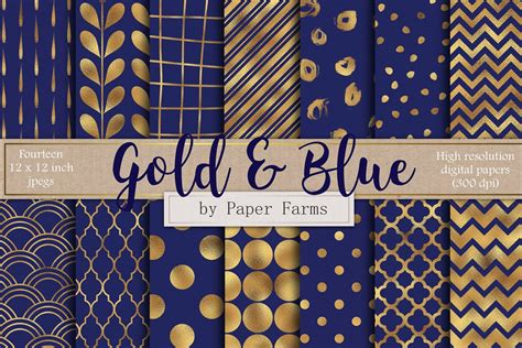 Gold And Royal Blue Backgrounds Custom Designed Graphic Patterns