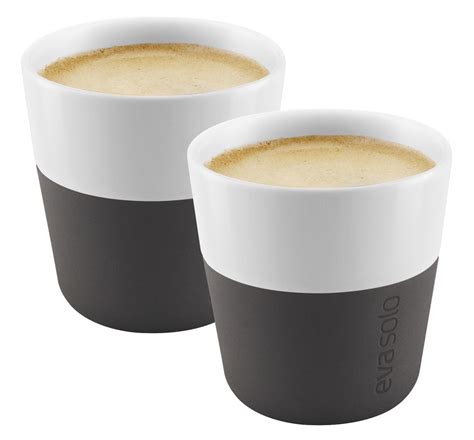 Espresso Cup Set Of 2 80 Ml White Carbon Black Silicone By Eva Solo