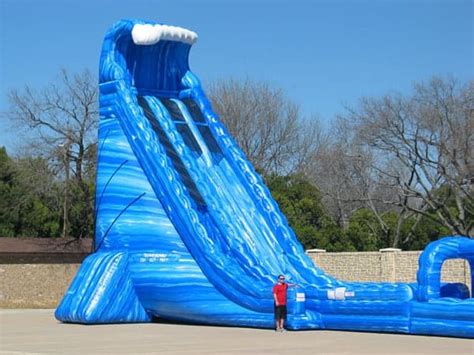 Huge 36 Ft Tall Blue Crush Water Slide Rental Dallas Party Rental