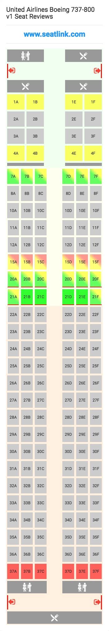 United Airlines Boeing 737 800 V1 Seating Chart Updated April 2024