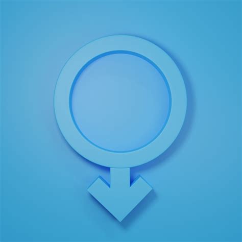 premium photo gender symbols with heads of male 3d rendering illustration