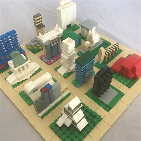 Micro Town Made With Old Set Lego Building Building Techniques Settings