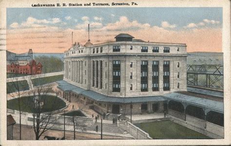Lackawanna Railroad Station And Terraces Scranton Pa Postcard