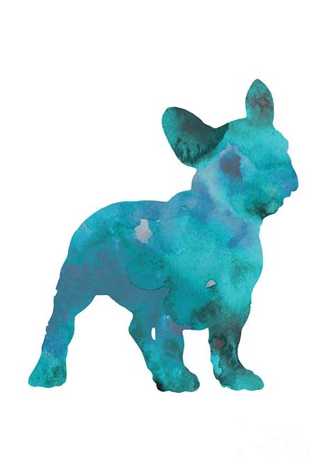 Decorative paints and construction chemicals. Teal frenchie abstract painting Painting by Joanna Szmerdt