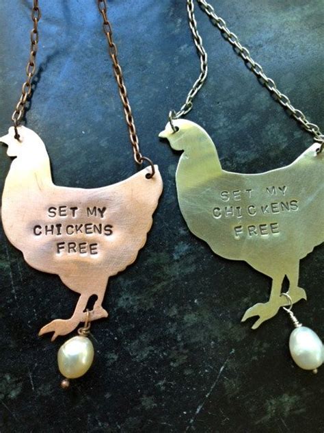 Handcrafted Set My Chickens Free Necklace