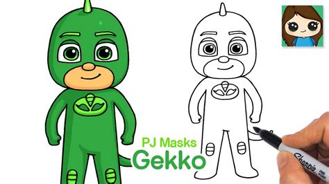 Cara Menggambar Gekko Pj Mask How To Draw Gekko Pj Ma